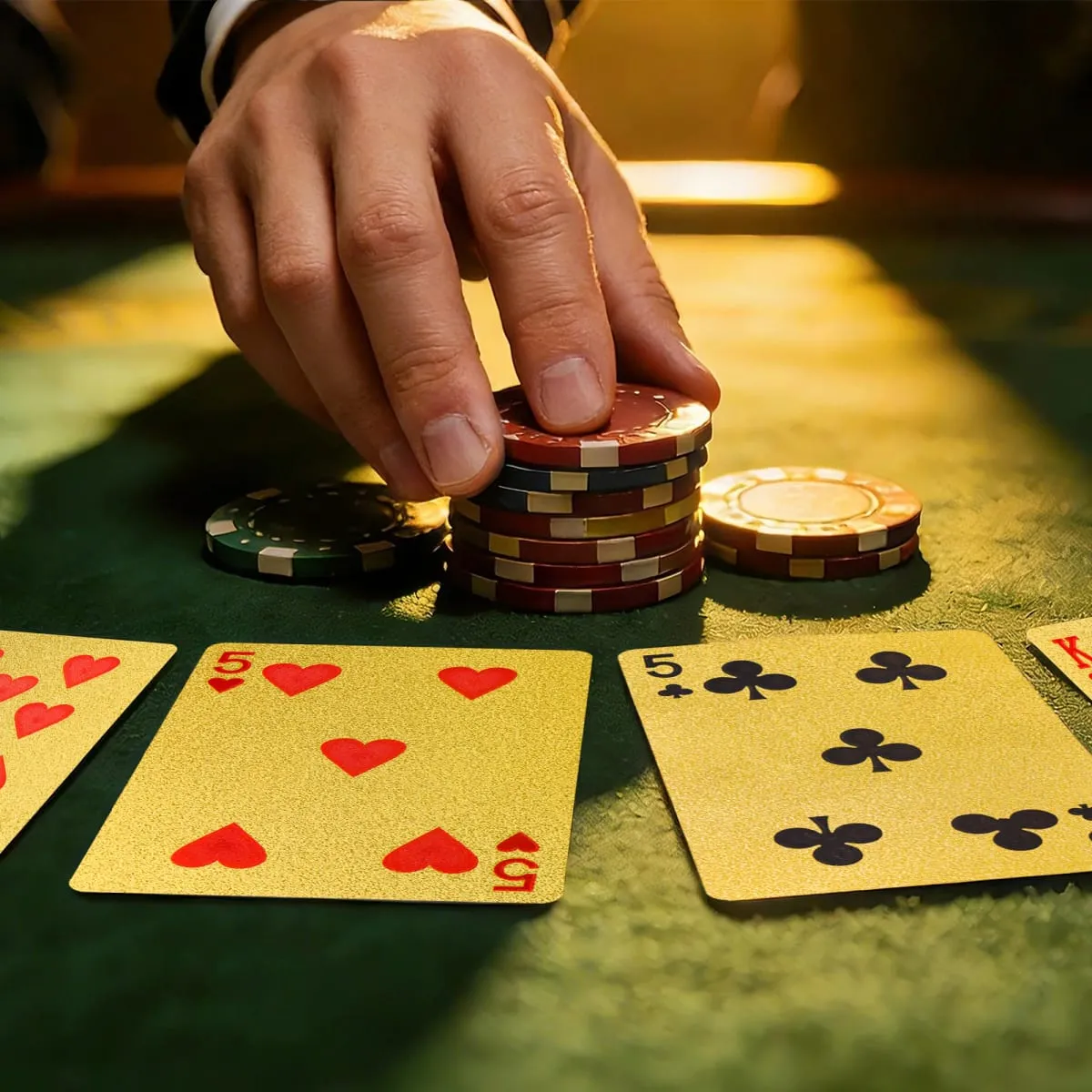 Gold Size Playing Cards | 1/2/4 Pack Plastic Waterproof Poker Set | Professional Board Games | Adult Game Gift for Holidays Vac — image 6