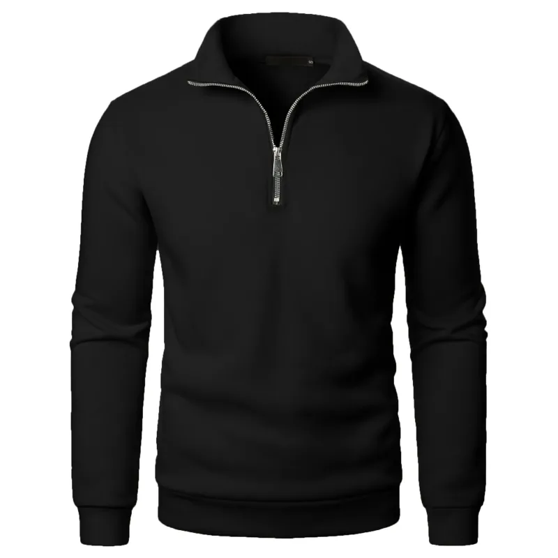 Men's Zip Turn Down Collar Sweatshirts Spring Male Solid Color Loose Pullover Coats BSD-ZW160 — image 8