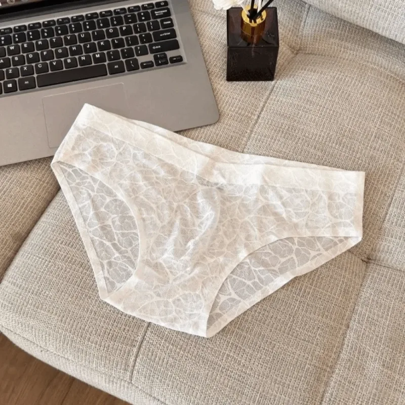 Cool Summer 3D Bulge Pouch Men's Underwear Lingerie Transparent Mesh Panties Thin Stripe Grid Triangle Panties Men — image 5