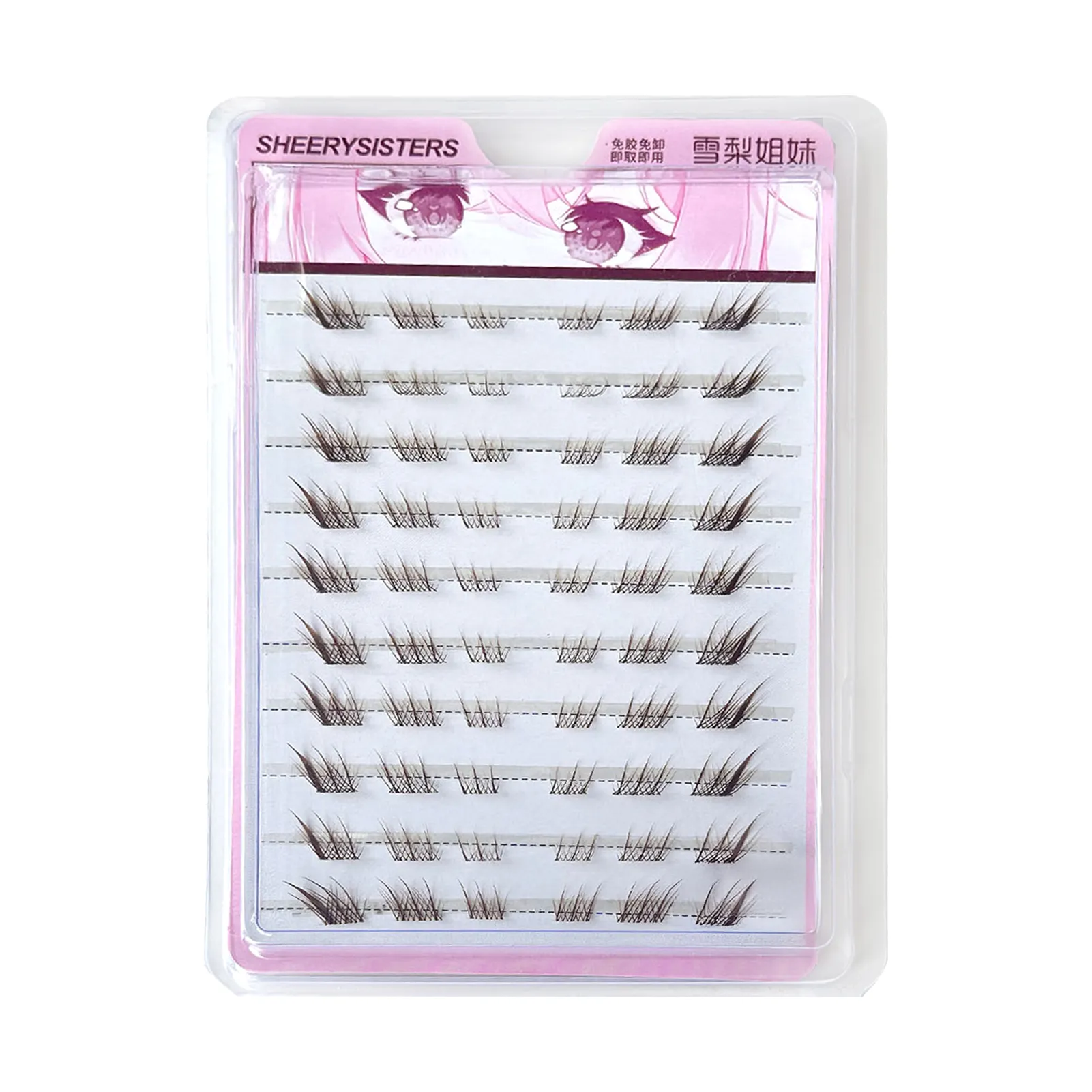 10rows Foxes Style Anime False Eyelashes Natural Curling 8-13mm Spiky Cluster Segmented Eyelash Extensions For Beauty Eye Makeup — image 7