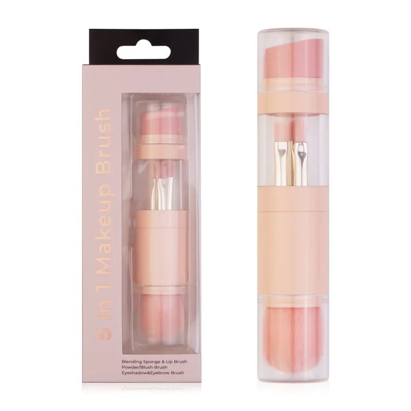 5 In 1 Tragbare Einziehbare Make-Up Pinsel Für Foundation Augenbrauen Lip Lidschatten Lose Pulver Kosmetik Set Make-Up Pinsel Werkzeuge — image 9