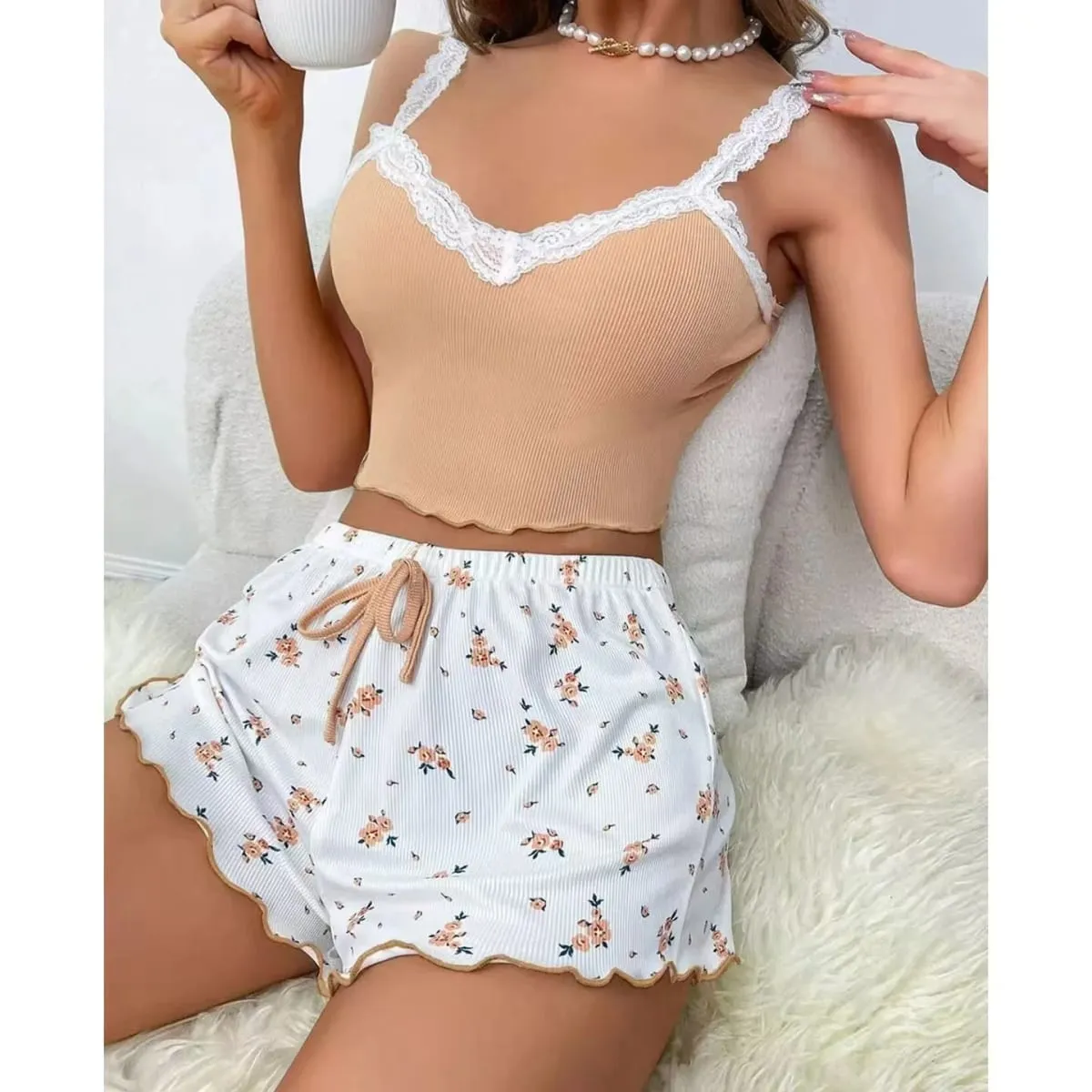 Seamless Bralette Bra Panties Women Lingerie Summer Sexy Clothing Best-Selling Female Underwear Soft Tank Crop Top Shorts Sets — image 7
