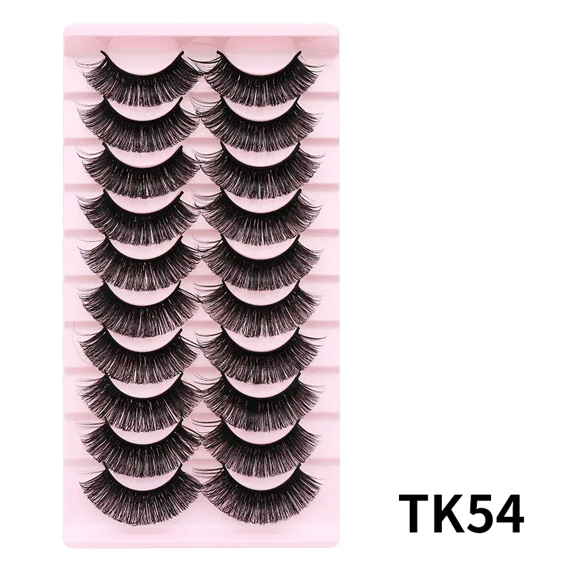 10 párů Russian DD Curl Bulk Fluffy Strip Lashes Přírodní měkké umělé řasy Opakovaně použitelné ručně vyrobené řasy pro každodenní a párty — image 36