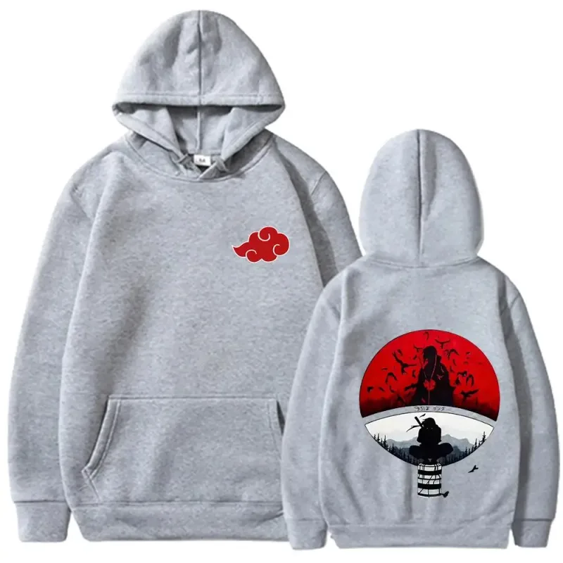 Naruto Itachi Hoodie Akatsuki Crow Anime Print Street Styles Unisex Men Women Oversized Casual Sweatshirts Long Sleeve — image 4