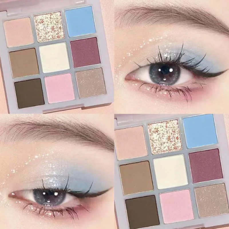 New Nine-color Eyeshadow Palette Butter Orange Brown Pearly Matte Glitter Eyeshadow Shiny Eye Shadow Long-lasting Eye Make Up — image 11