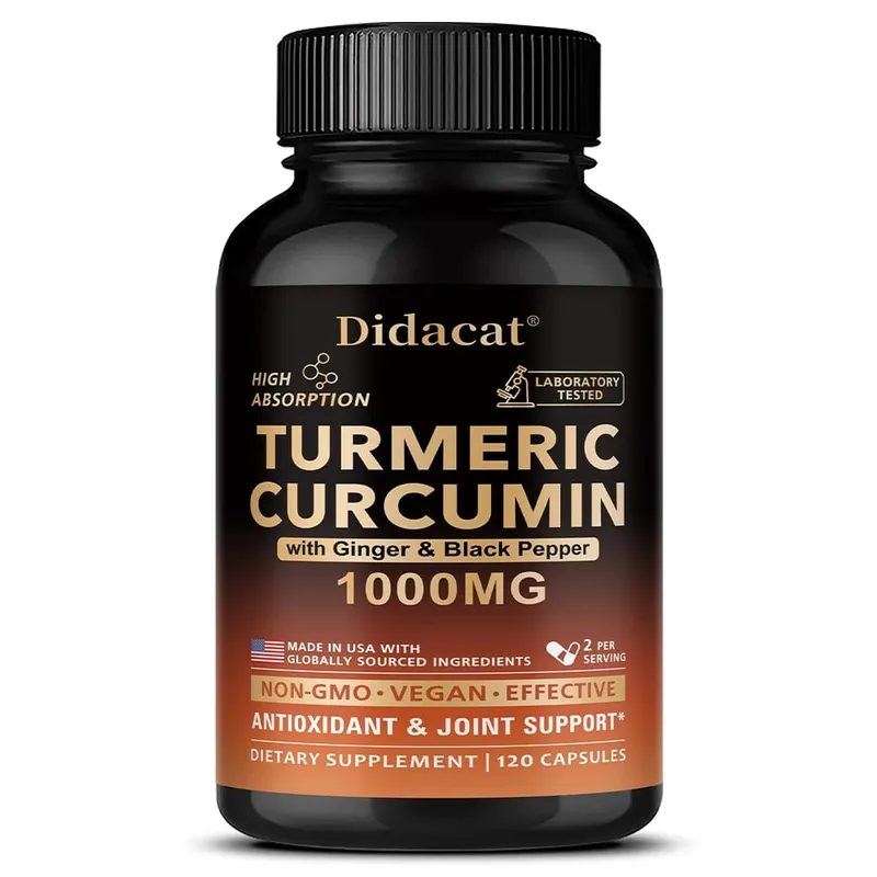 Turmeric Curcumin with Ginger & Black Pepper 1000mg High Absorption Antioxidant & Immune Support 30/60/120 Capsules — image 9