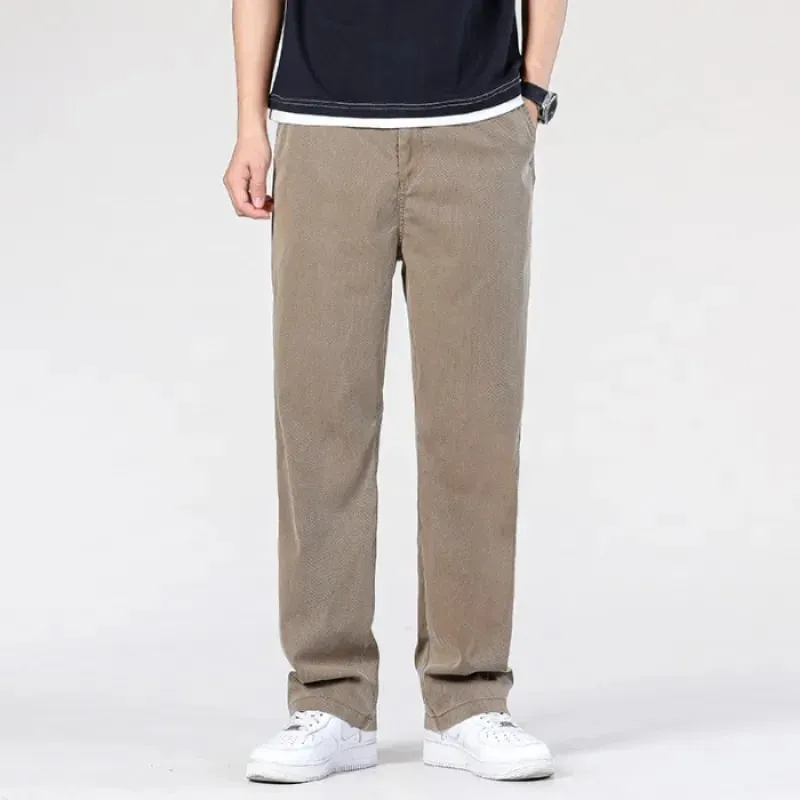 Seluar Jeans Baggy Baggy Musim Panas Klasik Lelaki Fabrik Lyocell Nipis Kualiti Tinggi Seluar Kasual Lurus Seluar Denim Lembut Kopi Biru Kelabu