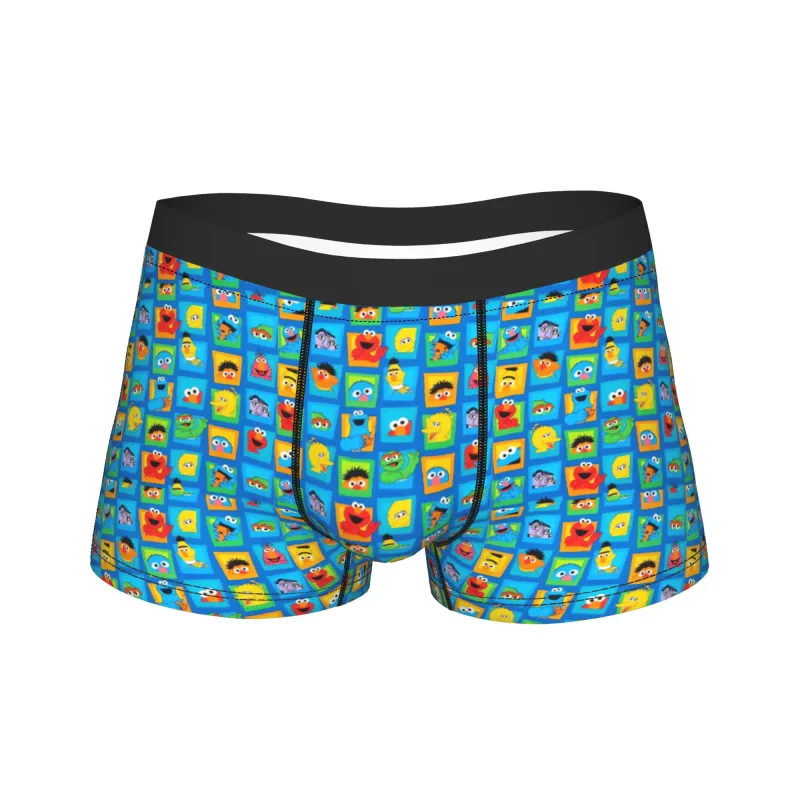S-Sesames Streets Tango Elmo & Grover Pakaian Dalam Lelaki Seluar Pendek Seluar Dalam Lucu Boxershorts Kualiti Customs Seluar Dalam Besar