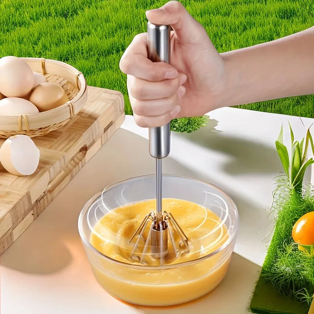 Stainless Steel Egg Beater Durable Semi-Automatic Mixer for Effortless Egg Cream Mixing Stirring and Beating for Kitchen Baking — image 2