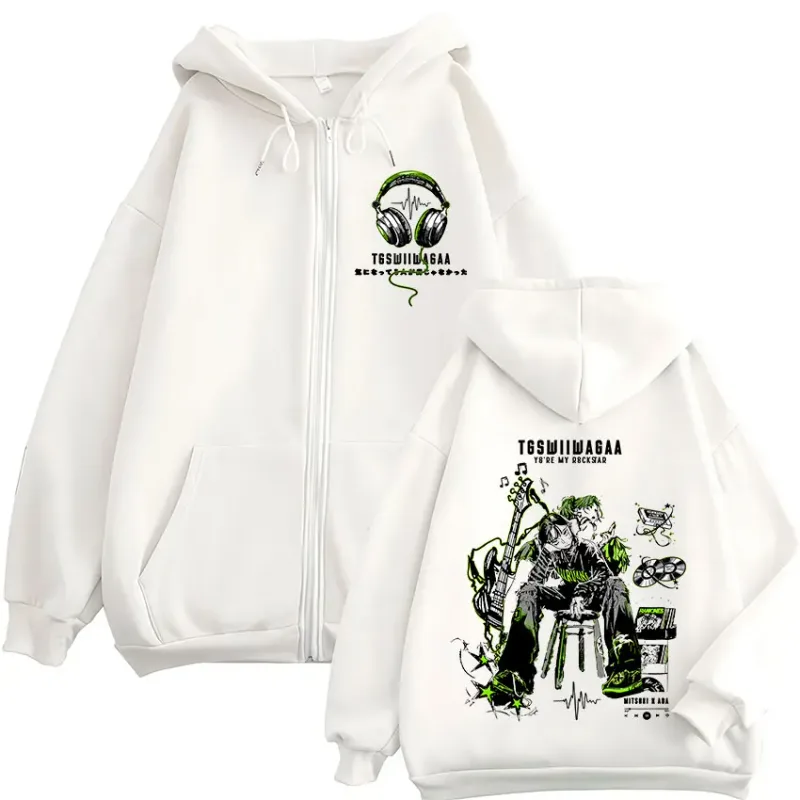 Anime The Guy She Was Interested in Wasn't A Guy At All Zipper Hoodies Men Women Fashion Casual Zip Up Hooded Sweatshirts Jacket — image 3