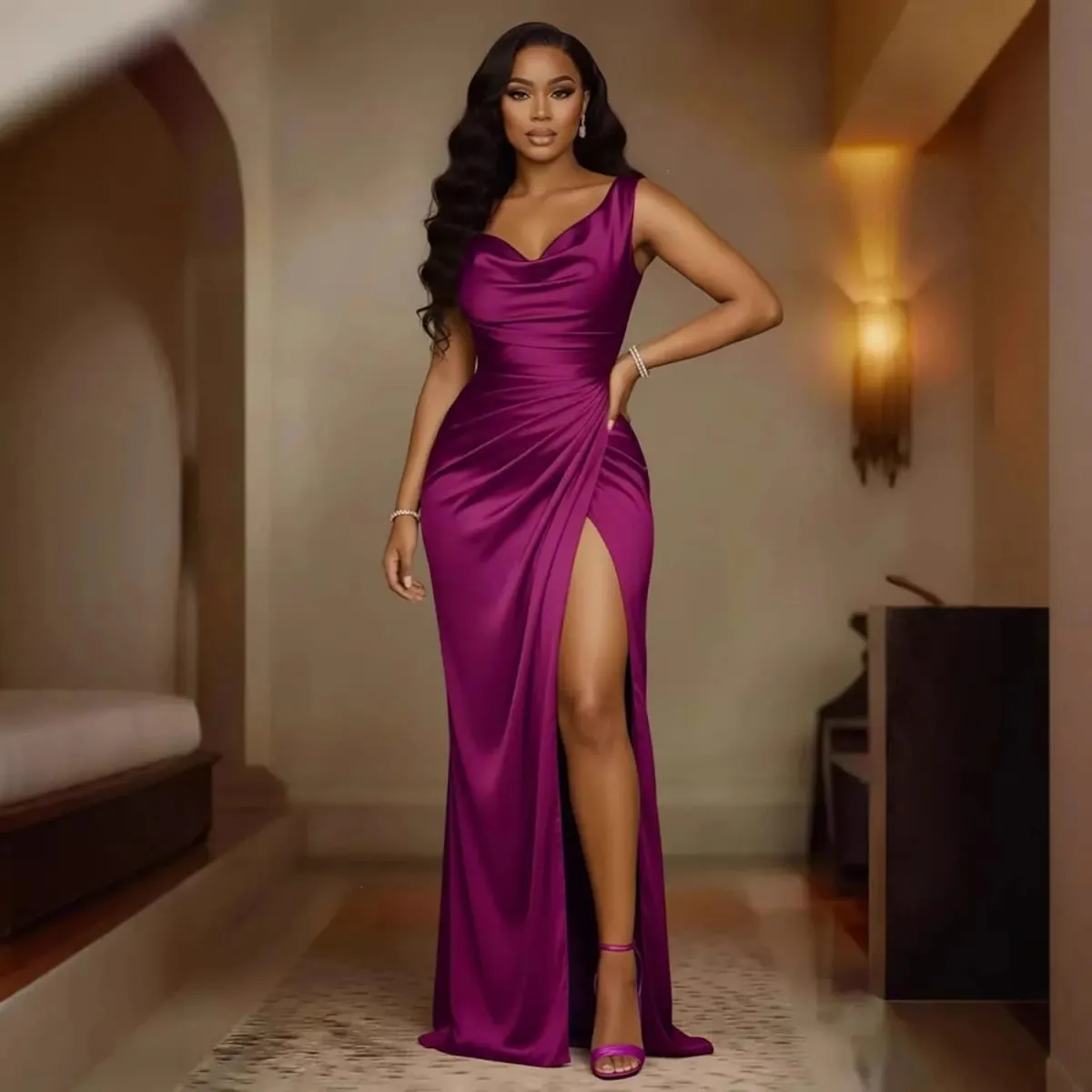 New slim-fit solid color summer skirt women's summer light luxury high-end atmospheric dress — image 4