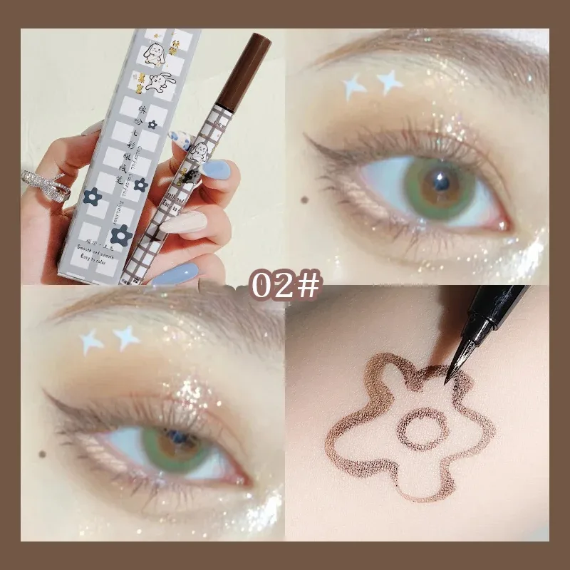 Farverig flydende eyeliner blyant mat vandtæt ikke blomstrende eyeliner Langtidsholdbar flydende eyeliner pen Øjenmakeup Kosmetik