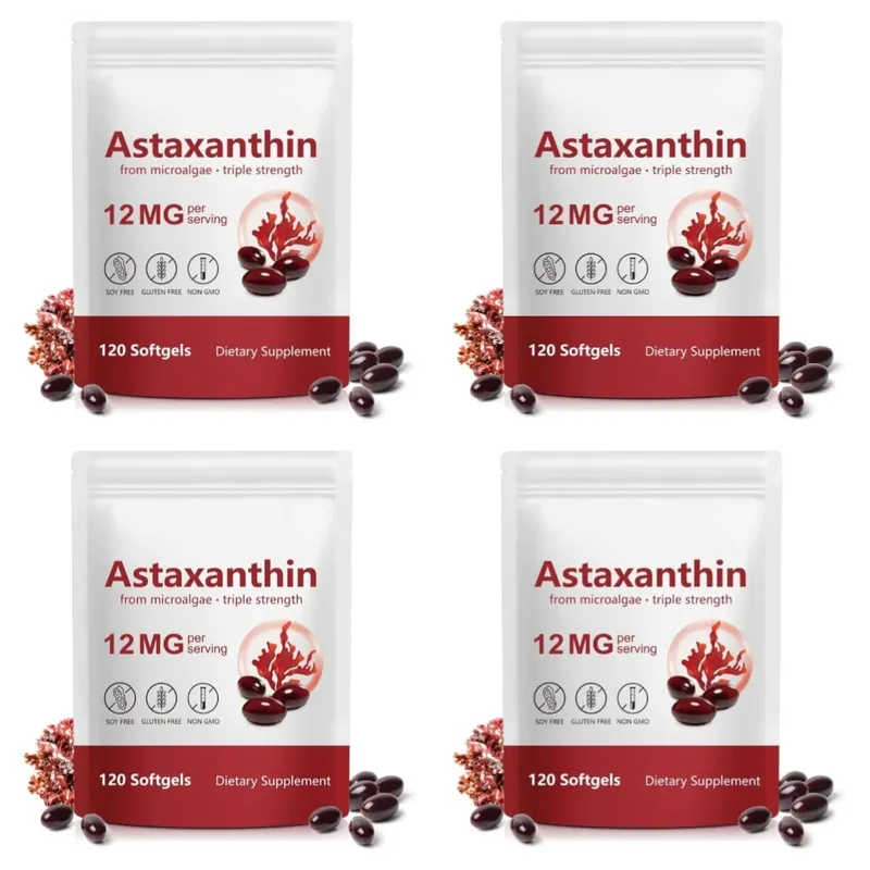 Astaxanthin Supplement 12mg Softgels from Microalgae with Antioxidant Support for Skin Health & Healthy Aging 120 Count — image 9