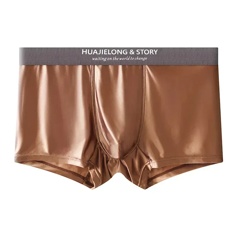 1/3PCS Men's Cool Ice Silk Boxers Shorts Summer Satin-like Solid Underpants Skin Friendly Breathable Mesh Crotch Male Underwear — image 16