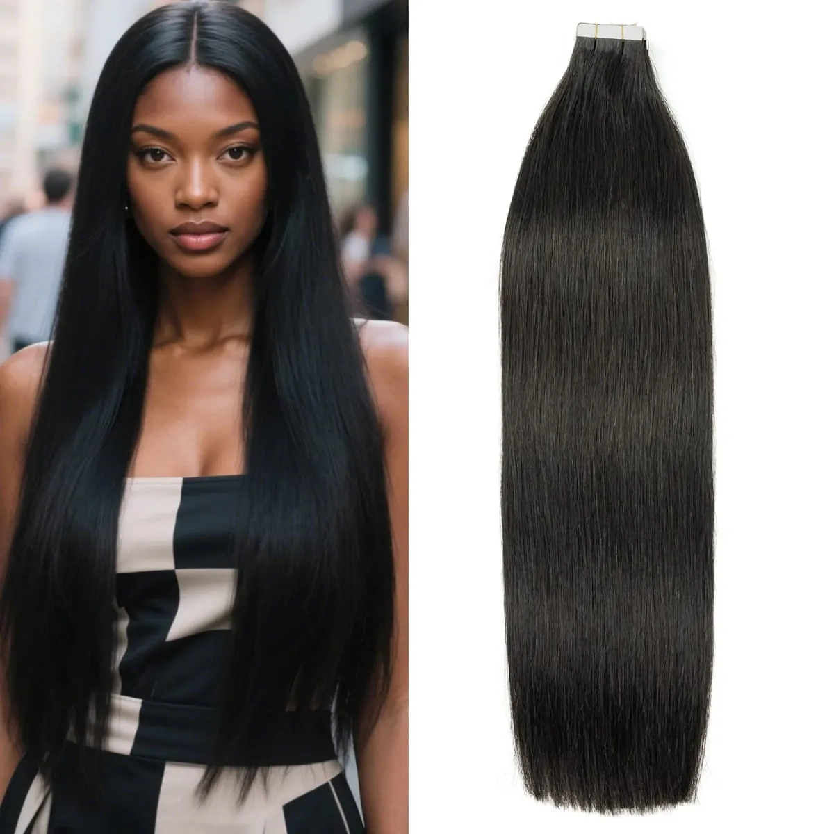 20pcs/pack Tape in Human Hair Extensions Silky Straight Real Human Hair Extensions Seamless Tape in Real Human Hair Extensions