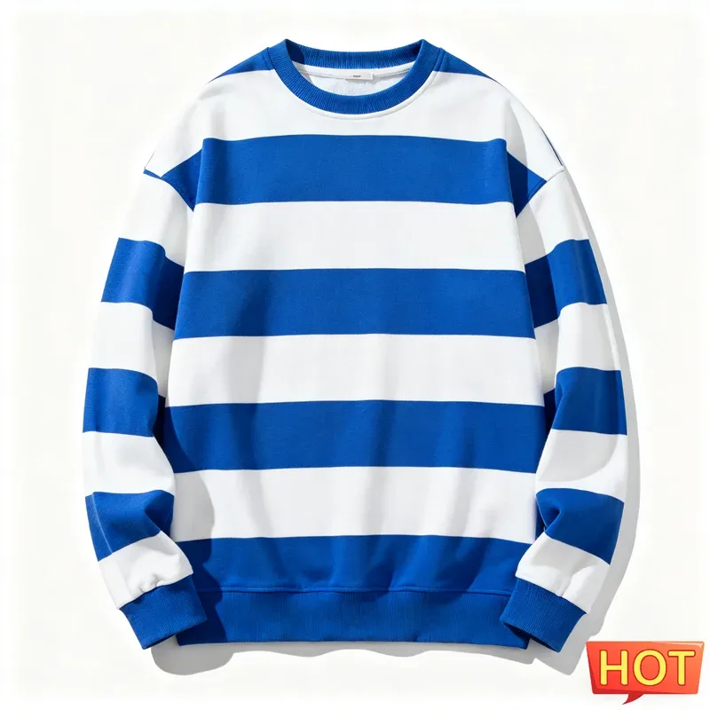Retro Striped Graphic Sweatshirts For Men Simple Casual Long Sleeve 3D Printed Ugly Sweatshirt Loose Breathable O Neck Pullovers — image 11