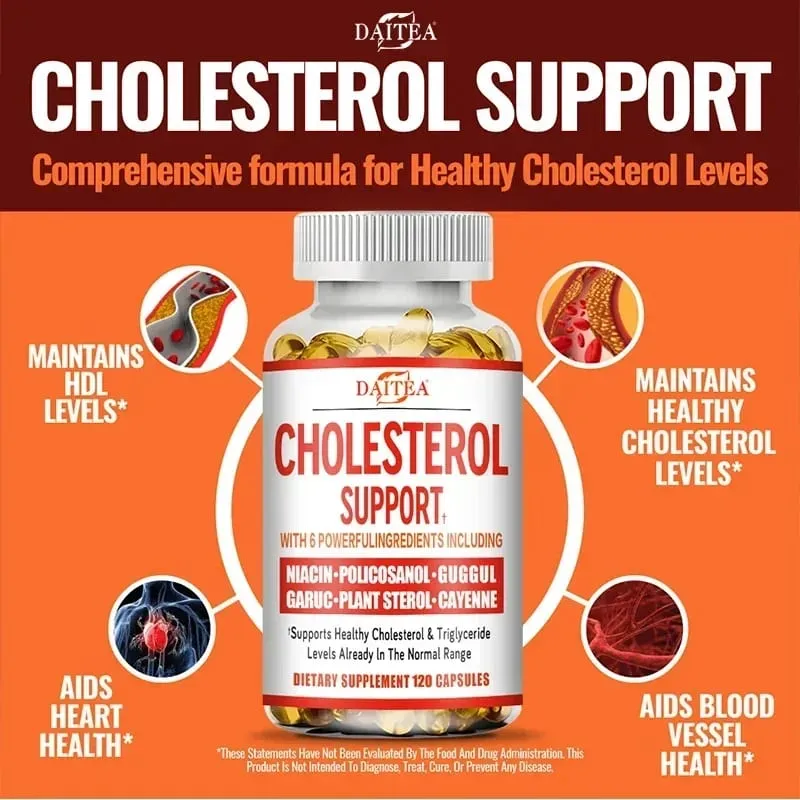 Daitea Cholesterol อาหารเสริม - ลด LDL และไตรกลีเซอไรด์ ระบบภูมิคุ้มกันบรรเทาความวิตกกังวลตามธรรมชาติสุขภาพต่อมหมวกไต — image 4