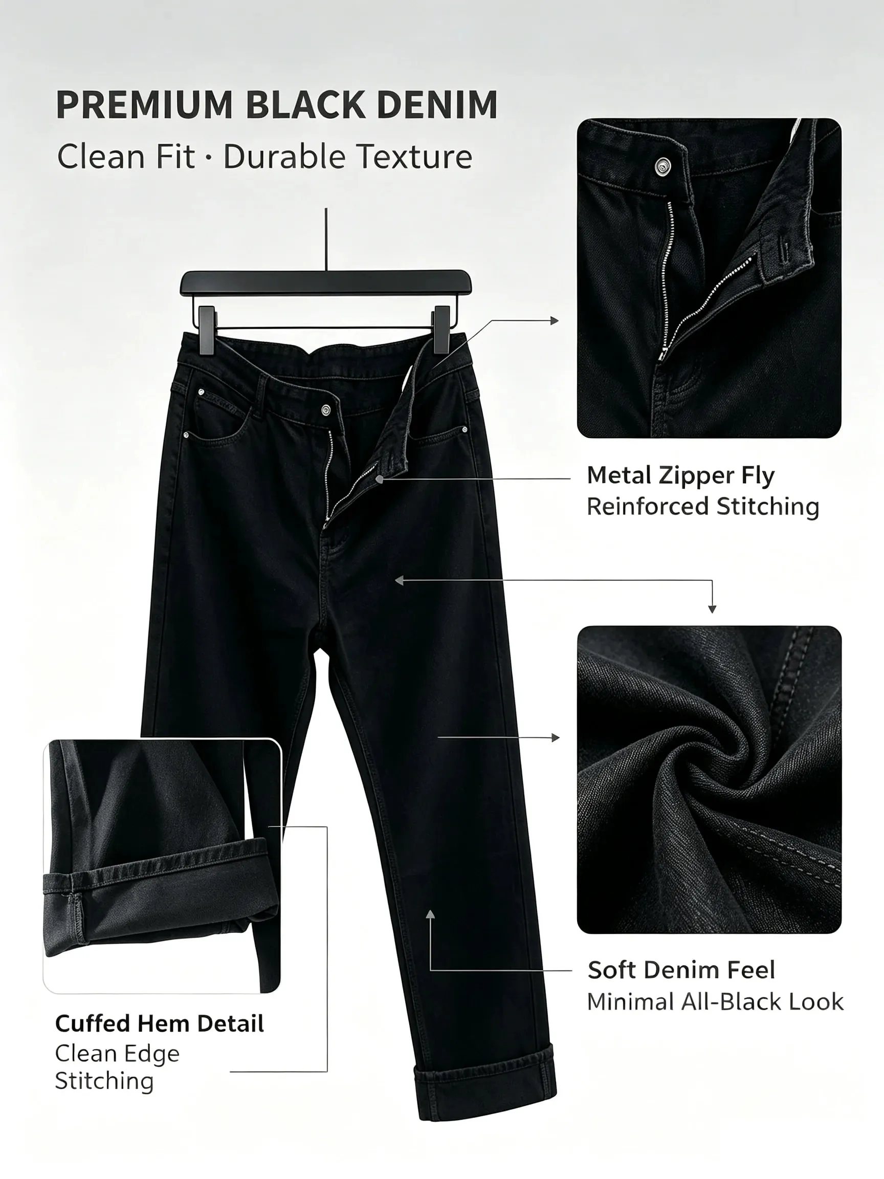 Men Wide Leg Jeans Loose Straight Denim Pants Casual Baggy Trousers Streetwear Hip Hop Daily Wear Fashion Mens Casual Bottoms — image 5