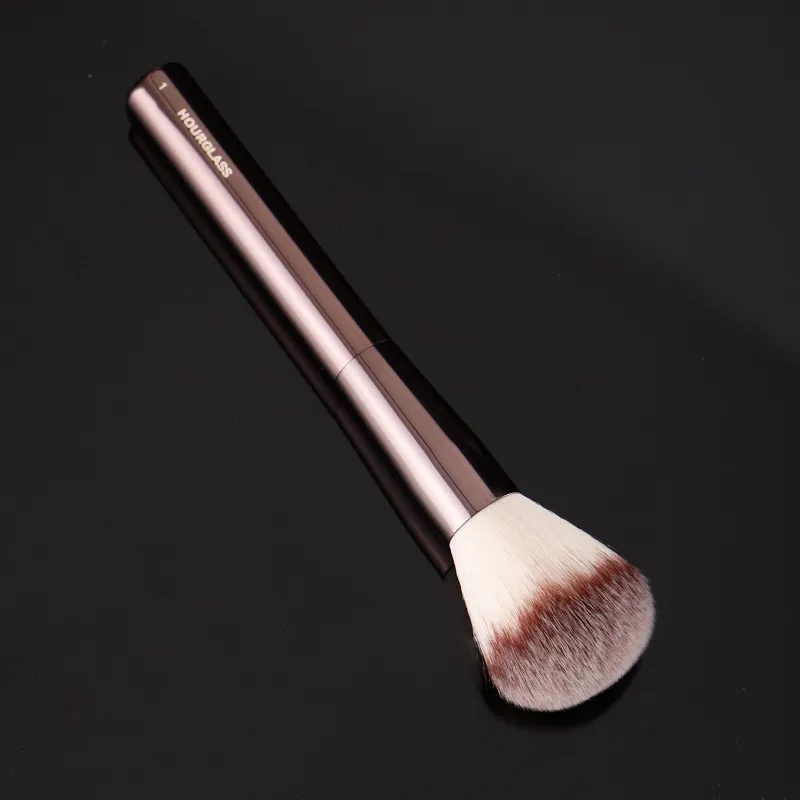 1 piece #1 Big Powder Makeup brushes Contour Make up brush exquisite Professional Cosmetic tool metal handle with box — image 1