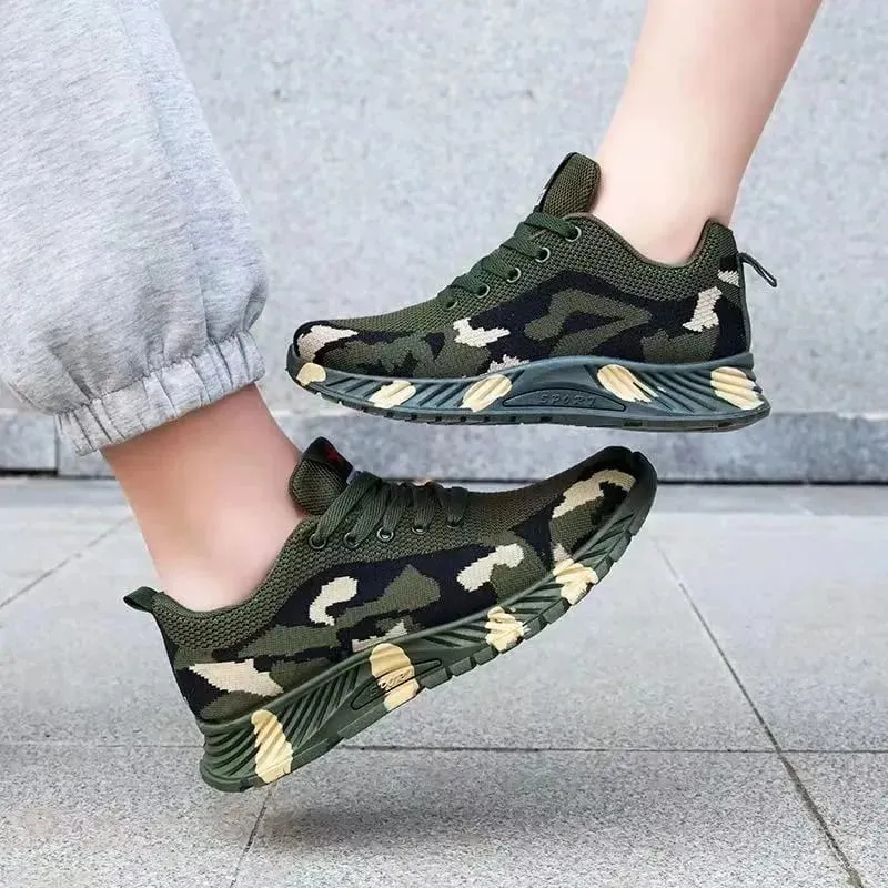Mesh Camouflage Sports Shoes Men's Durable Casual Shoes Men's Anti Slip Tennis Outdoor Hiking Lightweight Flat Shoes Sneakers — image 5
