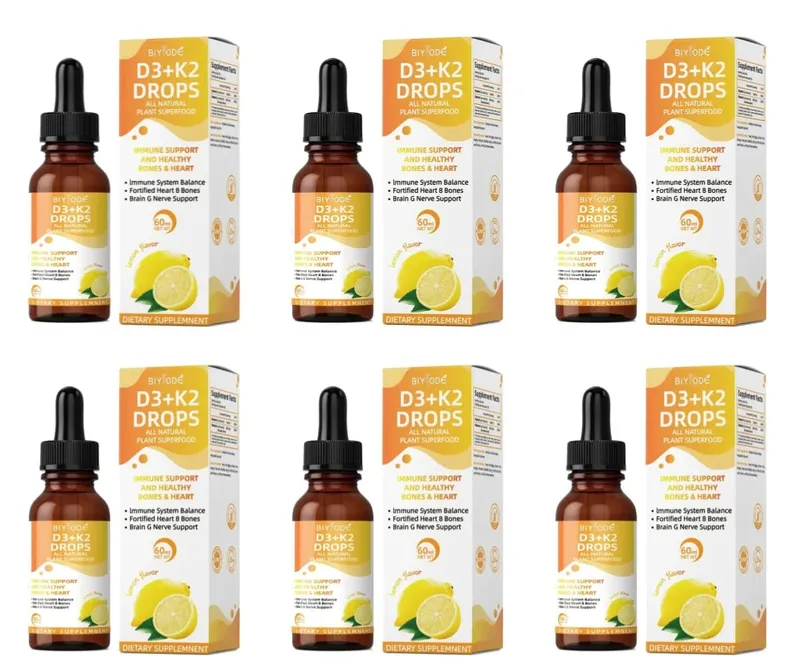 Vitamin D3 K2 Liquid Drops Calcium Absorption and Bone Support 1000 IU D3 with K2 Lemon Flavor 60 ml 30 Servings — image 11