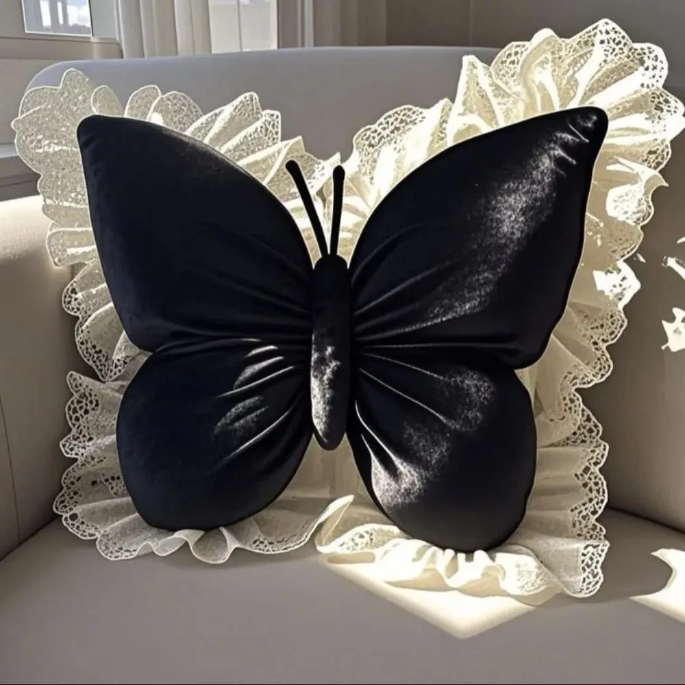 New Cute Butterfly Pillow Lace Butterfly Bedhead Pillow Home Textile Cushion Sofa Decoration