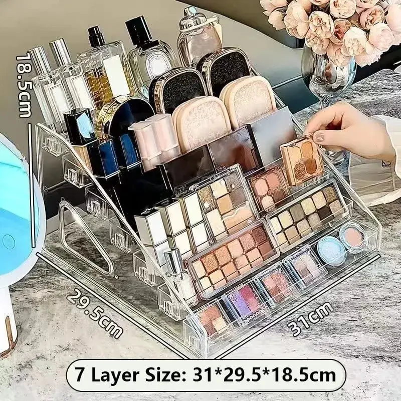 Transparent Cosmetic Organizer Display Case Multi-Layer Makeup Brushes Lipsticks Jewelry Hairpin Storage Rack Desktop Holder — image 10