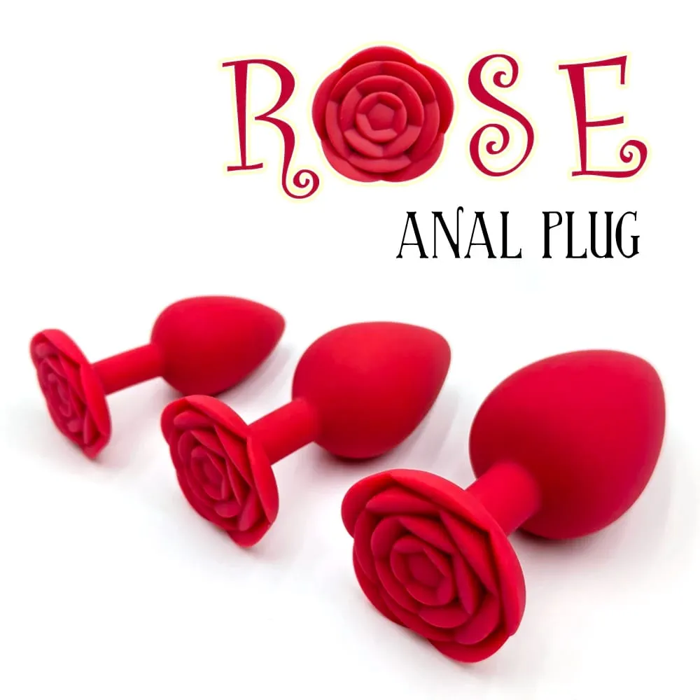 Soft Silicone Rose Flower Anal Plug Beginner To Expert 3 Sizes Butt Plug Anus Trainer Dildos Adule Sex Toys For Couple Women Men — image 2