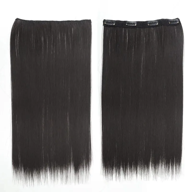 One piece hanging ear dyed synthetic wig piece for women highlighted color hair extensions — image 17