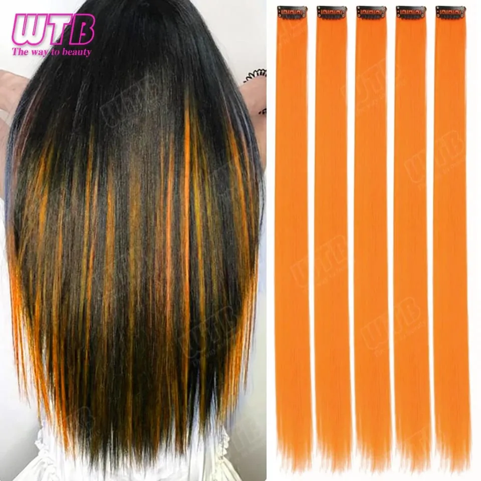 10 PCS Colored Synthetic Hair Extension Wigs for Women BB Clip Style Straight Hair Extension Wigs Suitable for Holiday Events — image 19