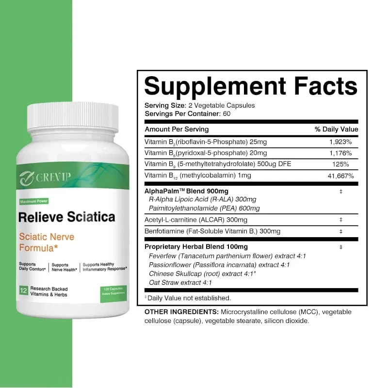 Sciatic Nerve Health Support - Helps Relieve Joint Pain Supports Daily Nervous System Bone & Nerve Health Balances Inflammation — image 3