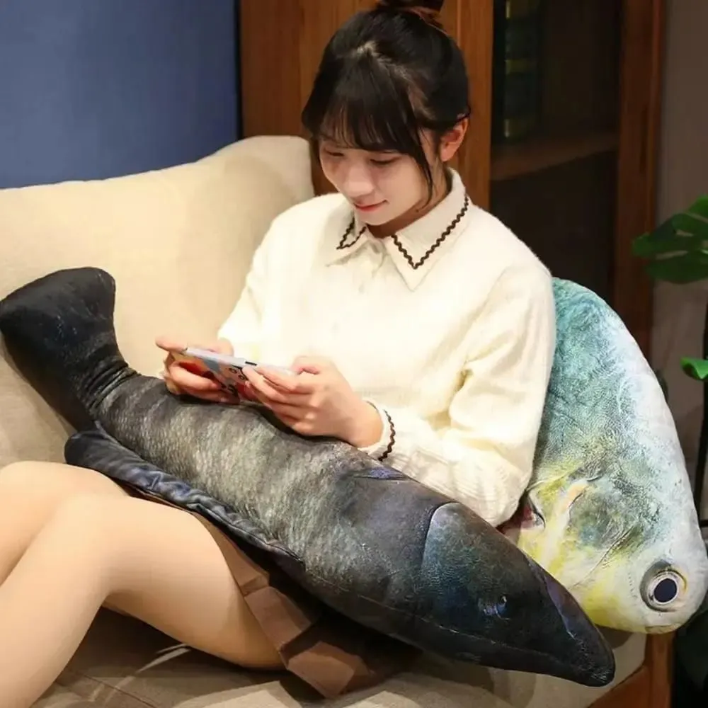 PP Cotton Simulation Sea Fish Stuffed Soft Sea Fish Stuffed Saury Salmon Fish Sleeping Pillow Girls Chrismas Gift — image 6