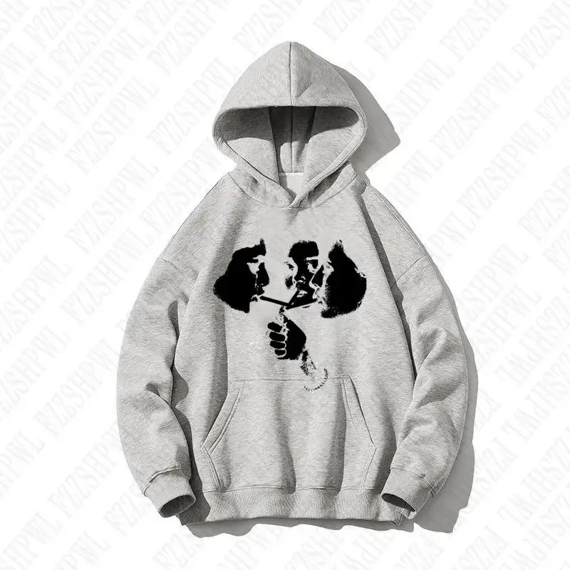 2025 hot trend 2000s men's fashion Harajuku Gothic pattern sports hoodie retro punk hip-hop casual streetwear — image 10