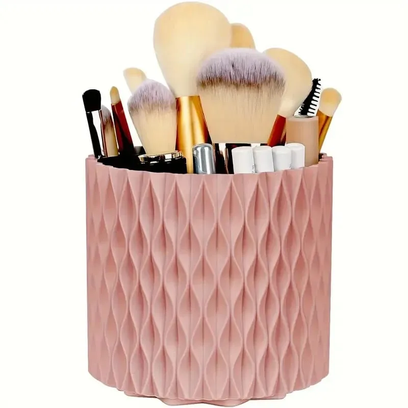 360° Rotating 5 Slot Makeup Brushes Holder Organizer Multi-Functional Desk Storage Cosmetics Storage for Vanity Desktop Bathroom — image 17