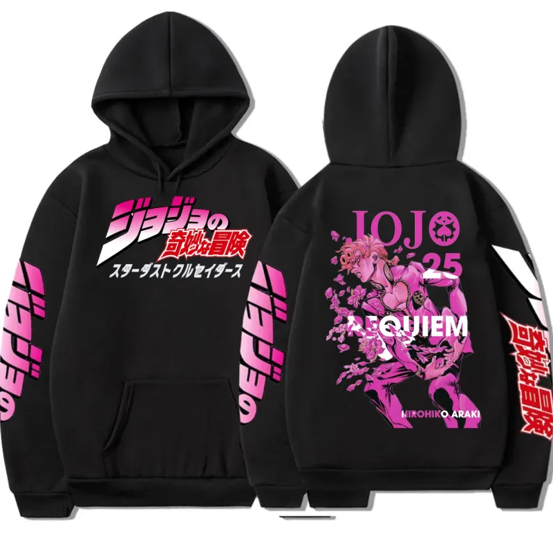 Anime Jojo Bizarre Adventure Hoodies Giorno Giovanna Manga Graphic Sweatshirts Men Women Clothing Long Sleeves Fleece Pullovers — image 1