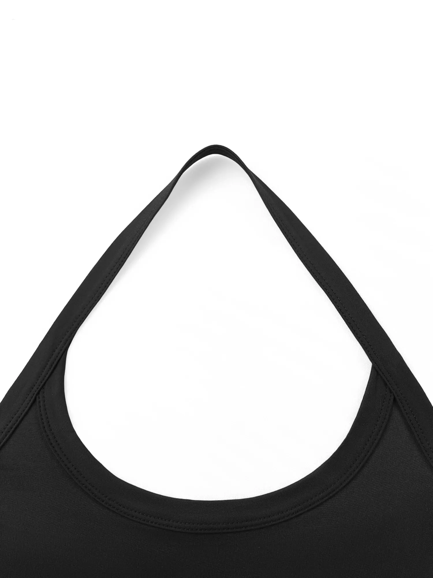 Silhouette Sculpt Halter Neck Crop Cami Rear Cutaway U Front Sling for Concert Events & Night Urban Street Shots