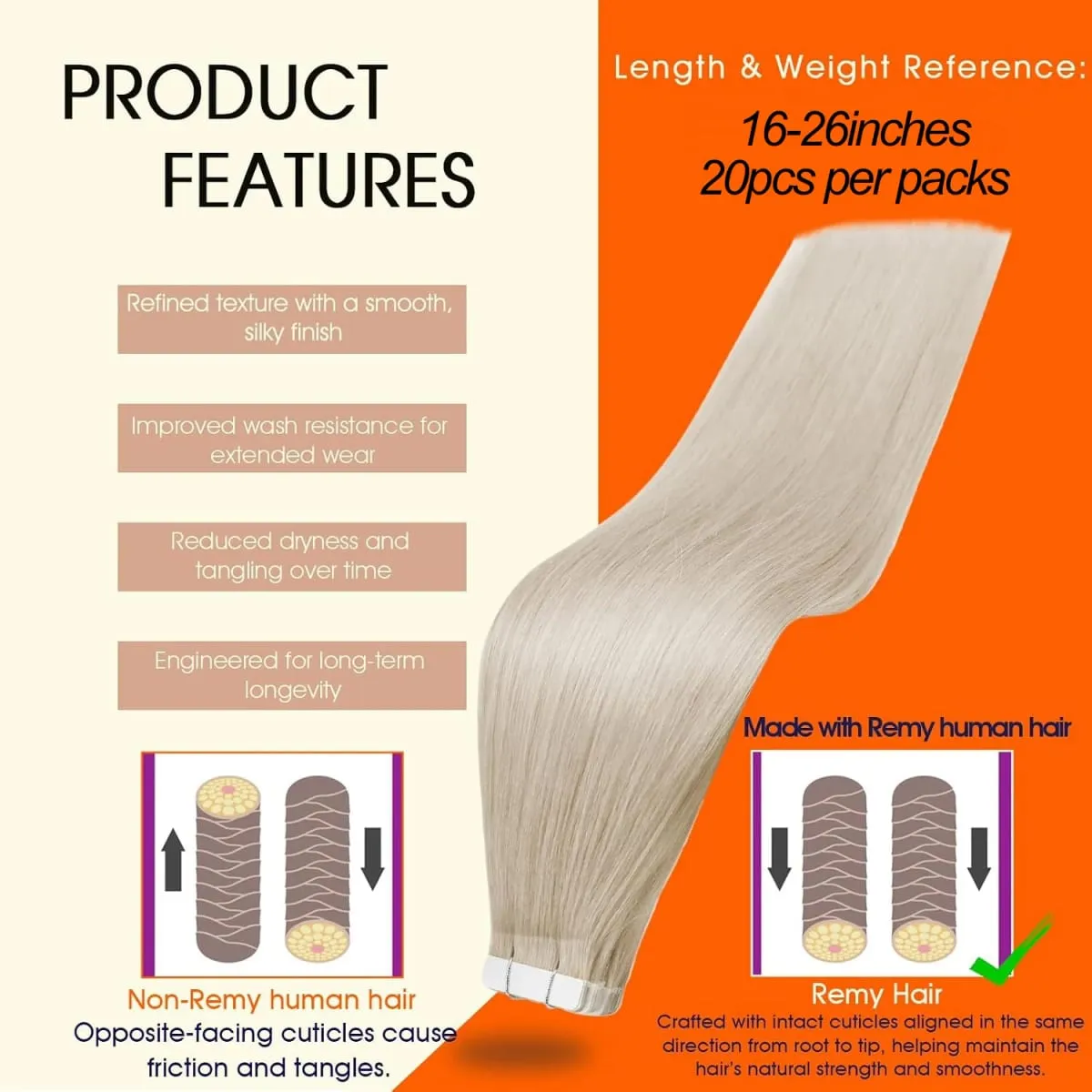 Bone Straight Tape In Hair Extensions #60 Invisible Tape In Human Hair Extensions For Salon High Quality 100% Real Human Hair — image 2