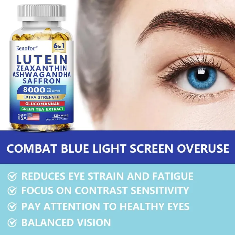 Lutein & Zeaxanthin Supplement 8000 Mg Eye Vitamins with Saffron for Adults Eye Health Supplement To Support Vision and Eyes — image 3