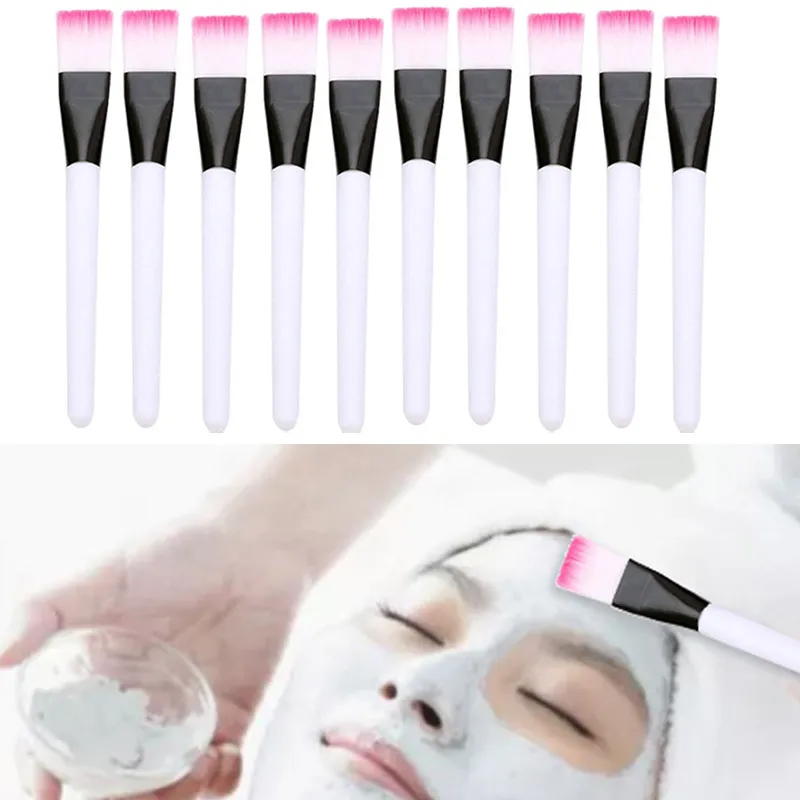 10pcs Facial Mask Brush Makeup Brushes Eyes Face Skin Care Masks Applicator Cosmetics Mask Brush Tools Pink Handle — image 1