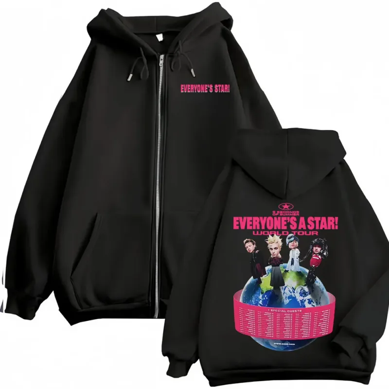 5 Seconds of Summer Everyone's A Star World Tour Zip Up Hoodies Men Women Harajuku Hip Hop Gothic Jacket Sweatshirt Hoodie Coats — image 11