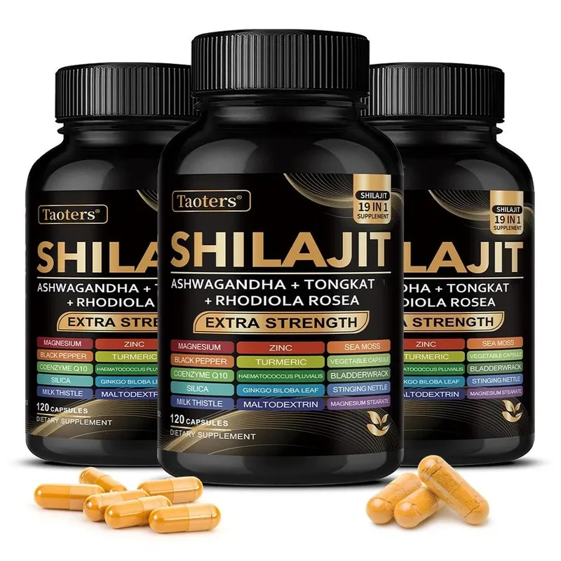 Shilajit Supplement with Sea Moss Ashwagandha Magnesium & Zinc - 19 IN 1 Organic Capsules Non-GMO Vegan Natural Mineral