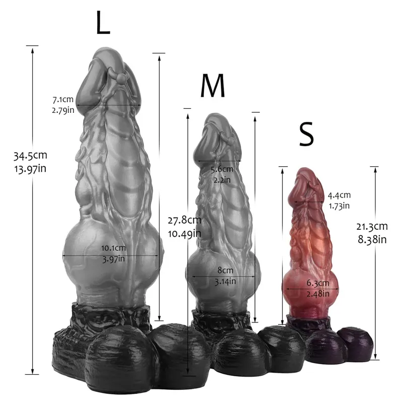 Double Layer Silicone Fantasy Dog Knot Dildo Blue Butt Plug with Sucker Anal Dilator Masturbate Sex toy for Adult 18+ — image 13