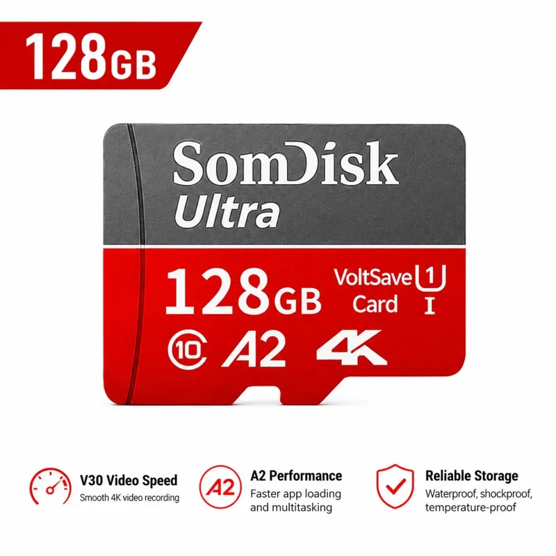 128GB Micro SD/TF Card Large Capacity Card Class10 Up To 100MB/s Waterproof Storage Card Used for Cameras/driving Recorders