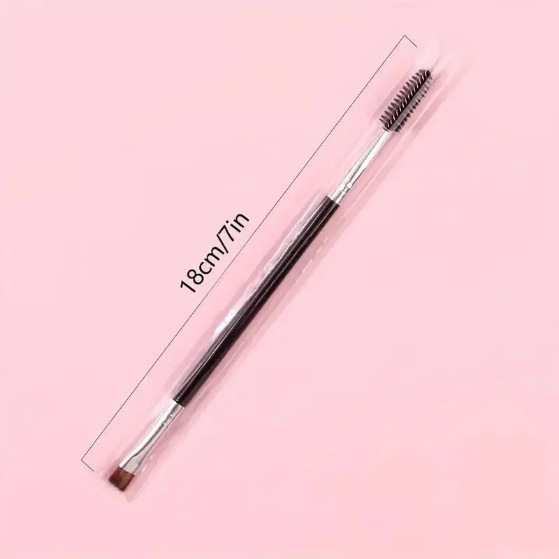 New 2-in-1 Large Double Eyebrow and Eyeliner Brush - Bevel Eyebrow Powder Spiral Blend and Flat Eye Black Applicator — image 2