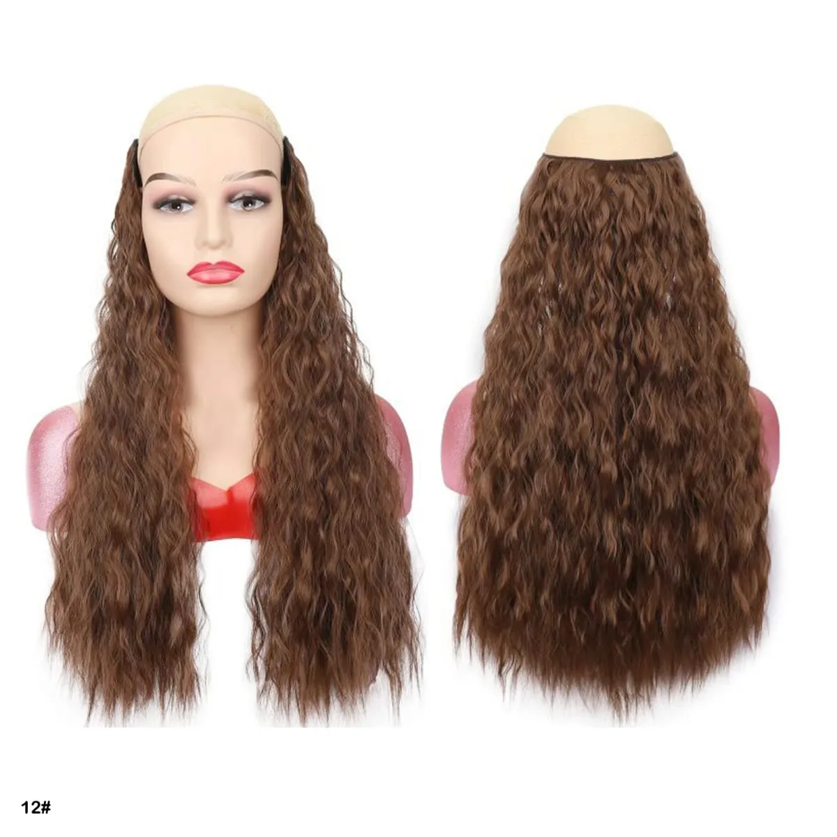 Synthetic Curly Hair Extensions Clip in One Piece 4Clips Deep Wave Long Hairpieces for Women Daily Use Party Hair Accessory — image 21