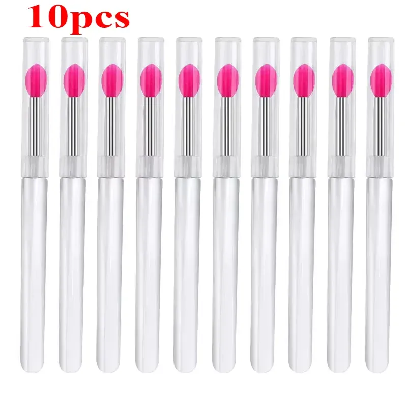 3/5/10PCS Portable Silicone Lip Brush With Cover Soft Multifunctional Lip Balm Applicator Lipstick Lipgloss Makeup Brushes — image 6