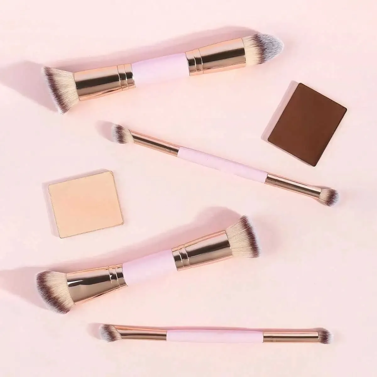 4pcs Basic Makeup Brushes Set With Box Dual-ended Foundations Powder Blush Details for Eyeshadow Brushes Beginner Travel — image 2