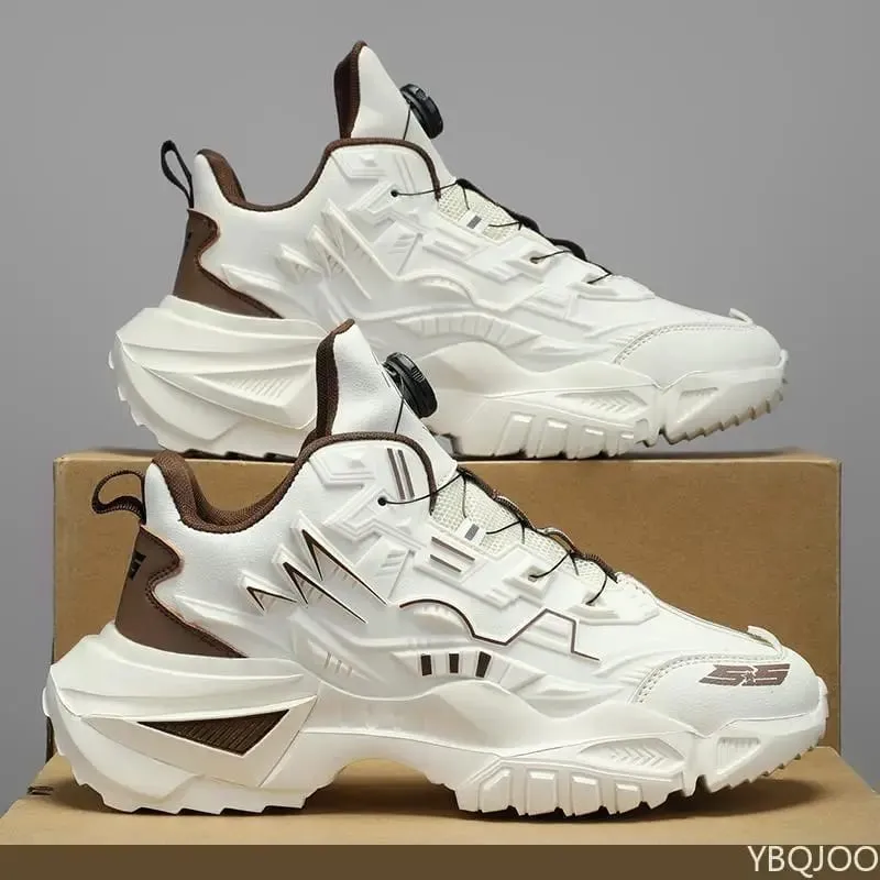 Spring new breathable running shoes fashionable versatile anti slip shoes casual comfortable height increasing men's sneakers