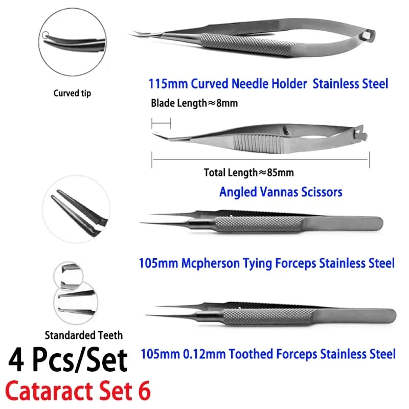 Non Medical use Cataract Set Tweezers Needle Holders 4pcs/set Household Repair Tools Hi Eye — image 8