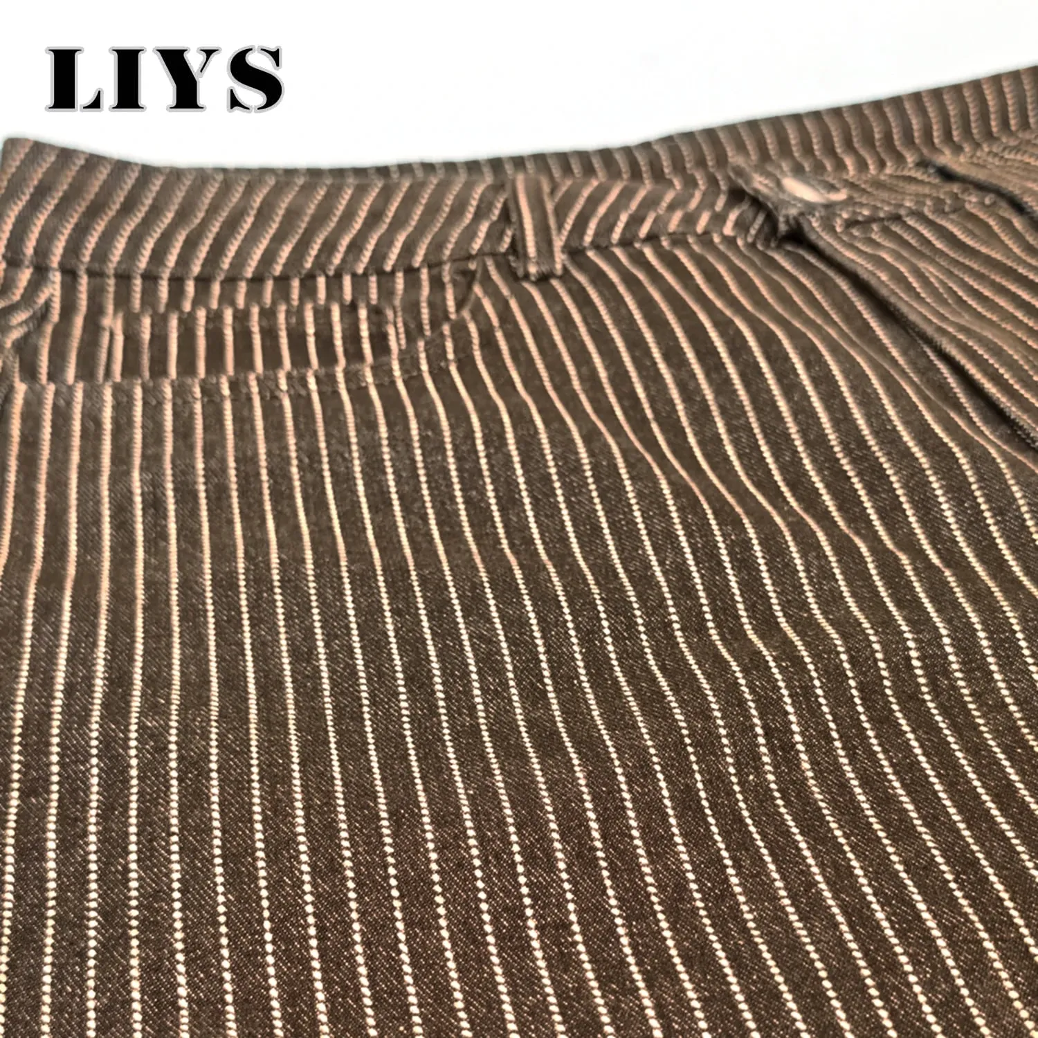 Japanese Korean Vertical Striped Jacquard Wide-leg Jeans British Retro Striped Business Casual Baggy-Fitting Denim Pants — image 2